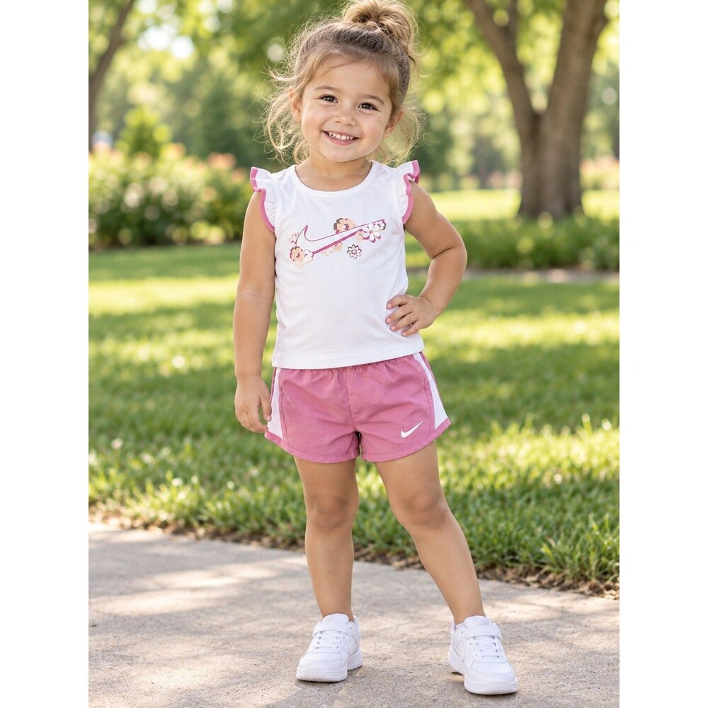 Nike Dri-FIT Toddler Girls 2-Piece Floral Tank Top & Running Shorts Set Size 3T